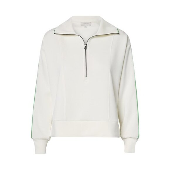 MATTY M. Women's Scuba Half Zip Pullover Size L In Ivory Multi - Picture 1 of 11